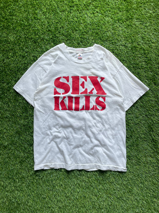Vintage Notre Dame Sex Kills So Come To Notre Dame And Live Forever Tee XLarge