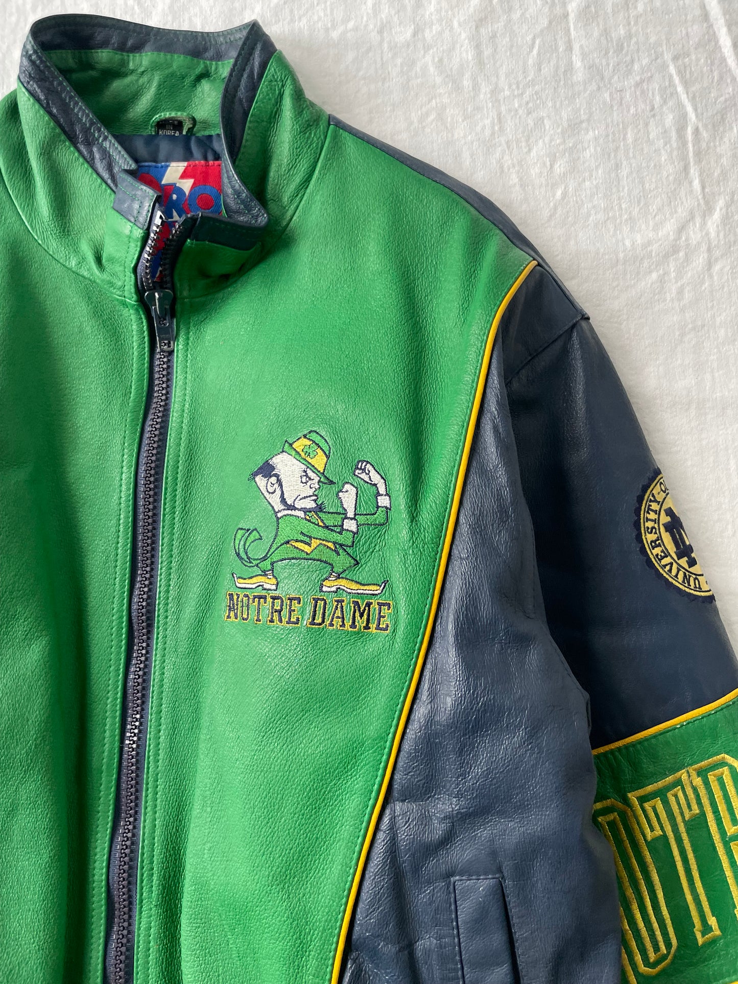 Vintage Notre Dame ProPlayer Leather Jacket Large