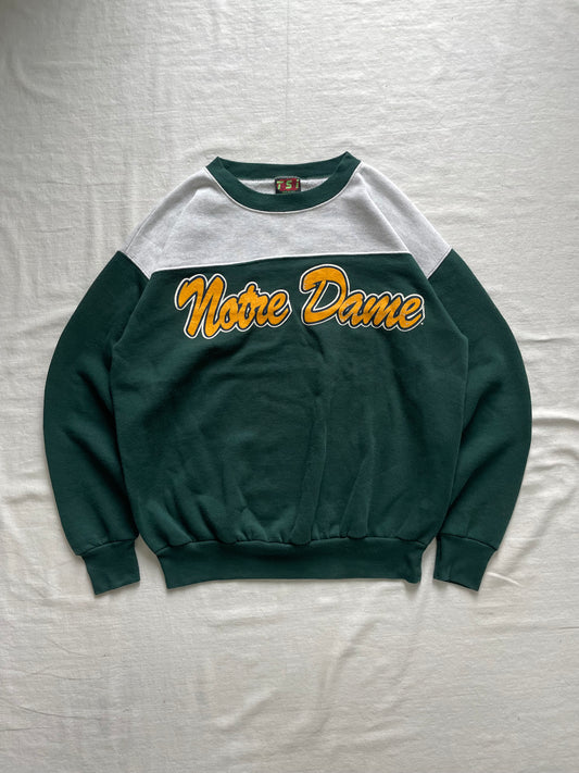 Vintage Notre Dame Green Crewneck Sweatshirt Medium/Large