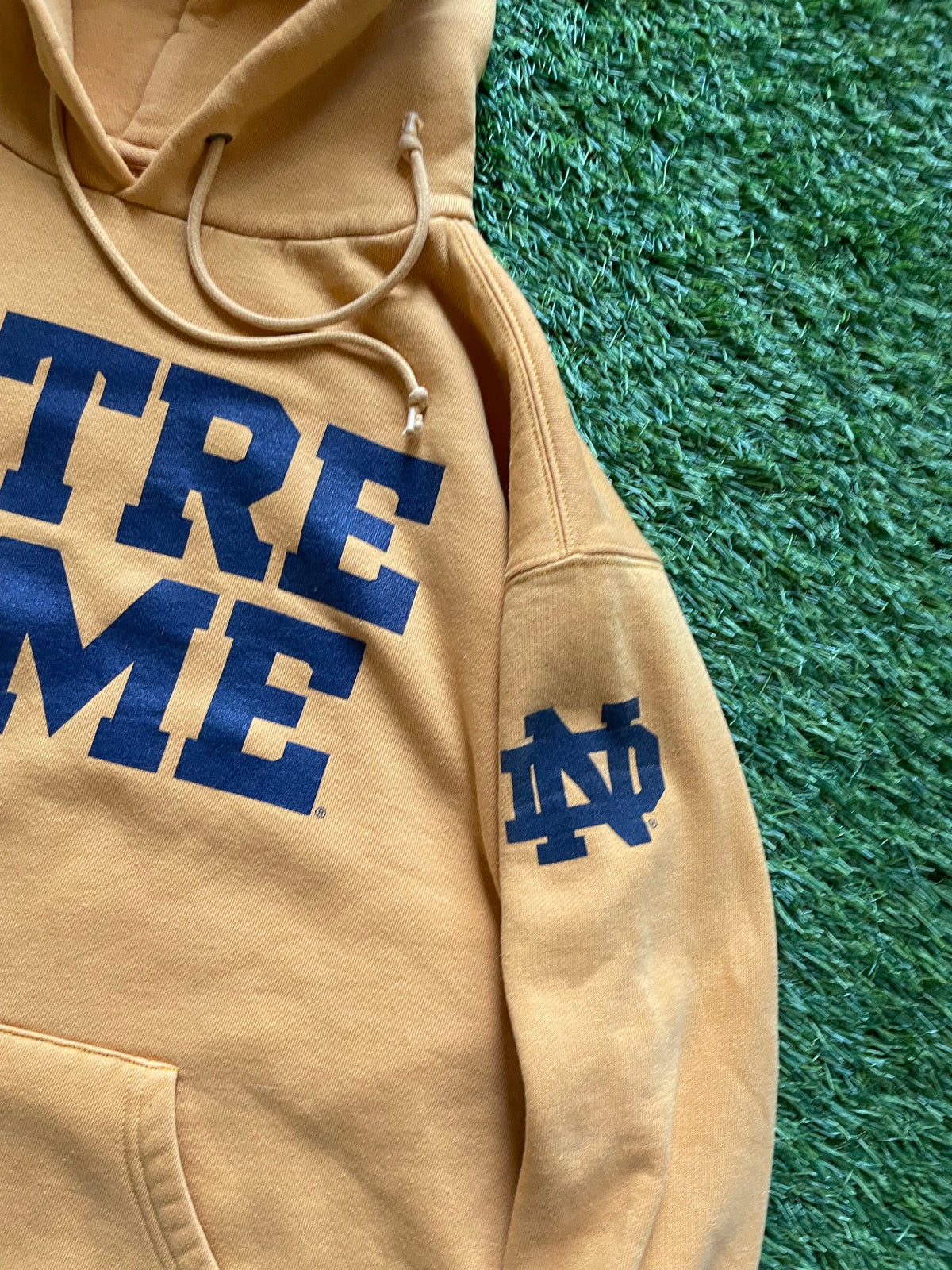 Vintage Notre Dame Gold Hoodie Sweatshirt Large