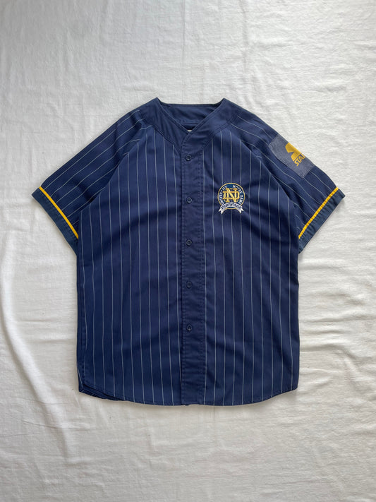 Vintage Notre Dame Pinstripe Baseball Jersey Large