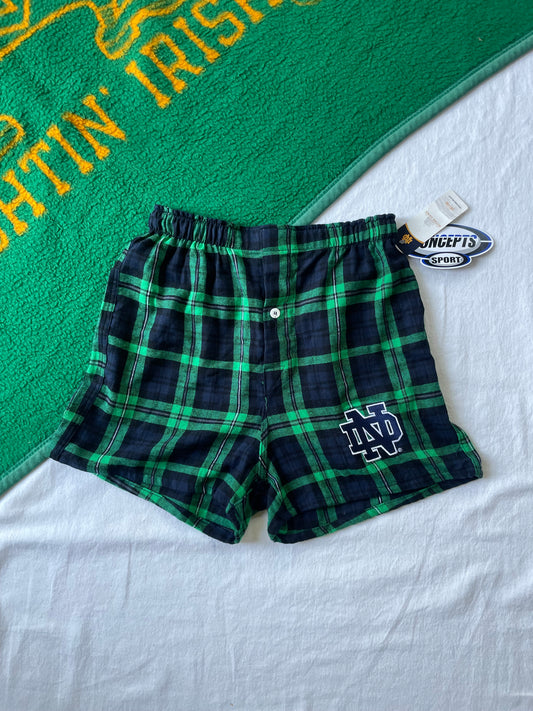 Notre Dame Plaid Boxer Shorts Small