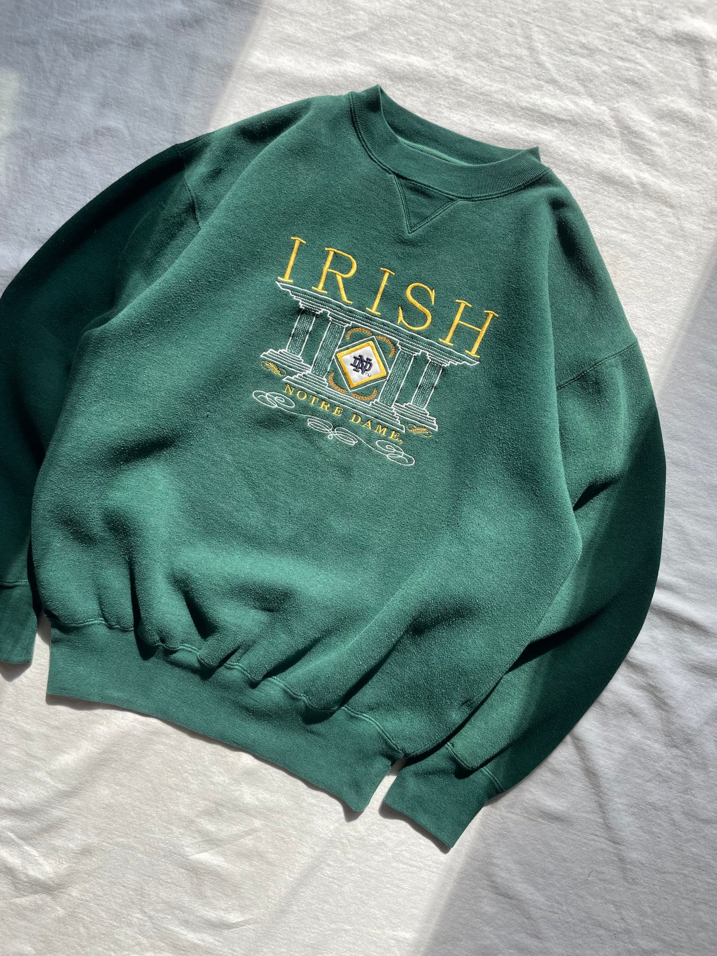Vintage Notre Dame Irish Green Crewneck Medium