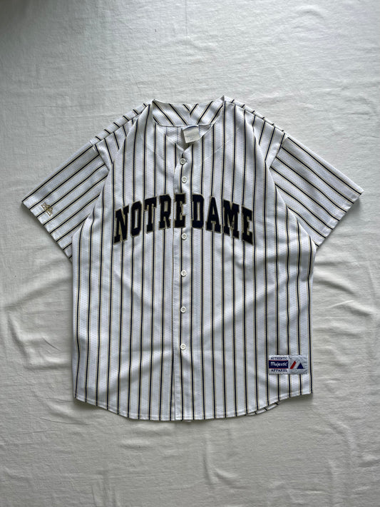 Vintage Notre Dame Pinstripe Baseball Jersey 2XL