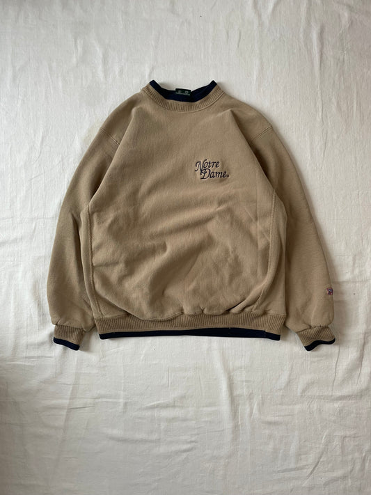 Vintage Notre Dame Tan Crewneck Large