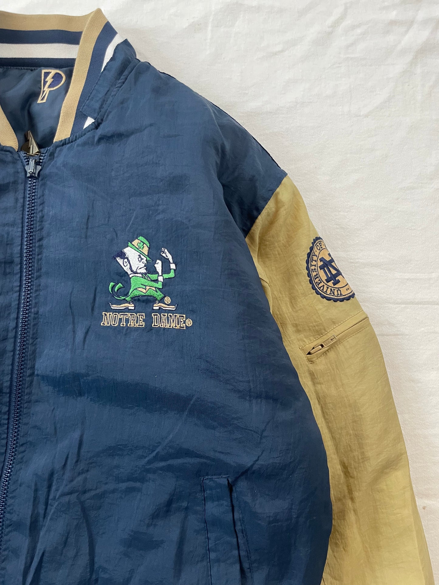 Vintage Notre Dame Reversible Puffer Jacket Large