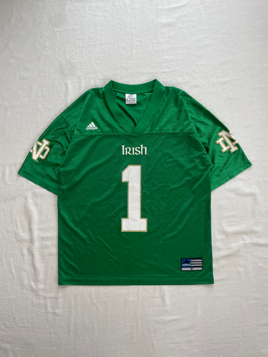 Vintage Notre Dame Green Football Jersey Large