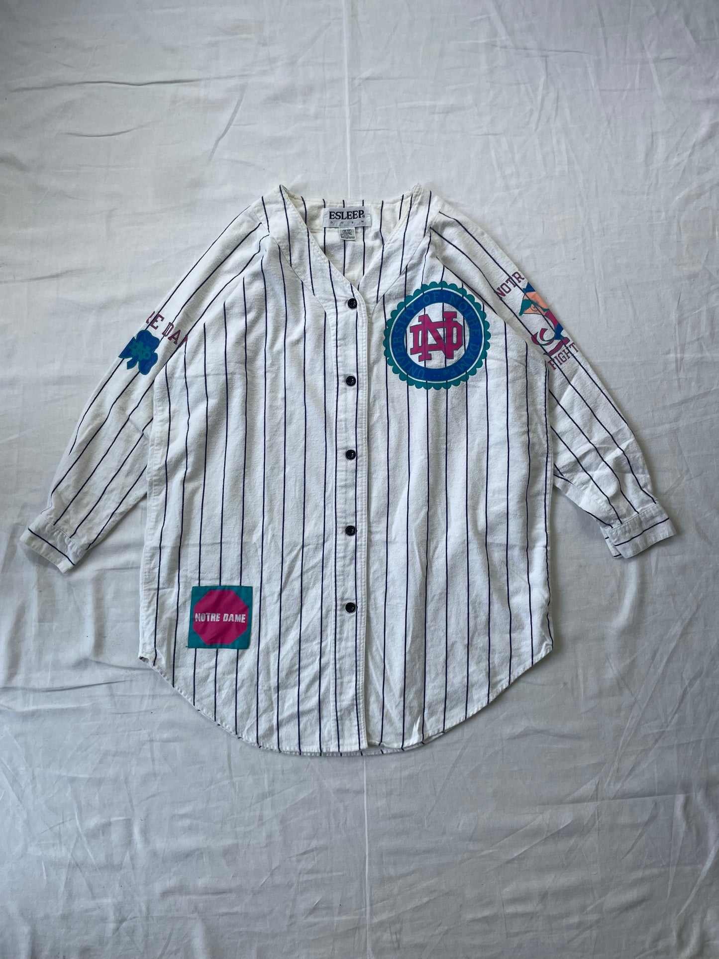 Vintage Notre Dame Pinstripe Jersey One Size