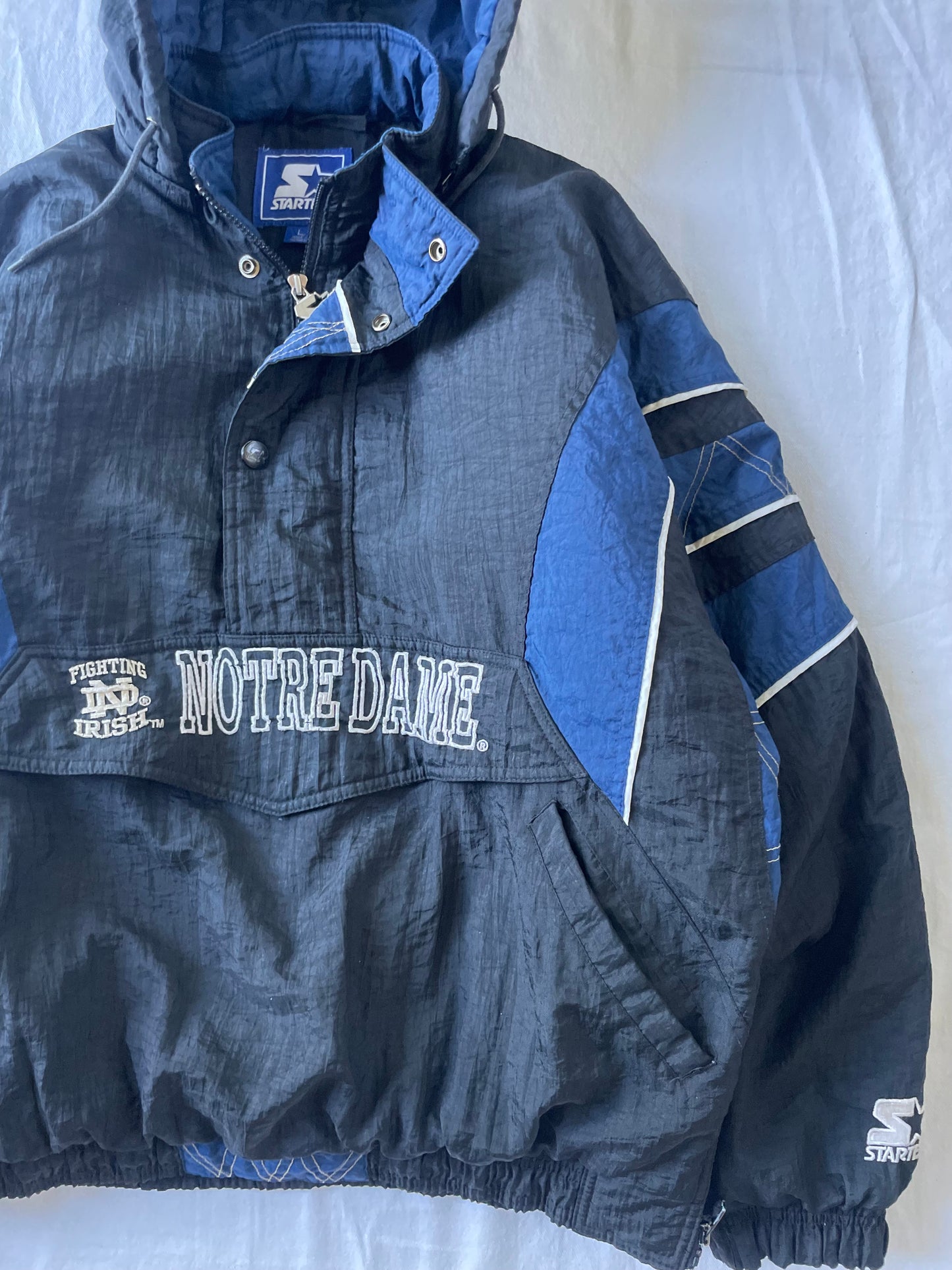 Vintage Notre Dame Starter Puffer Jacket Large