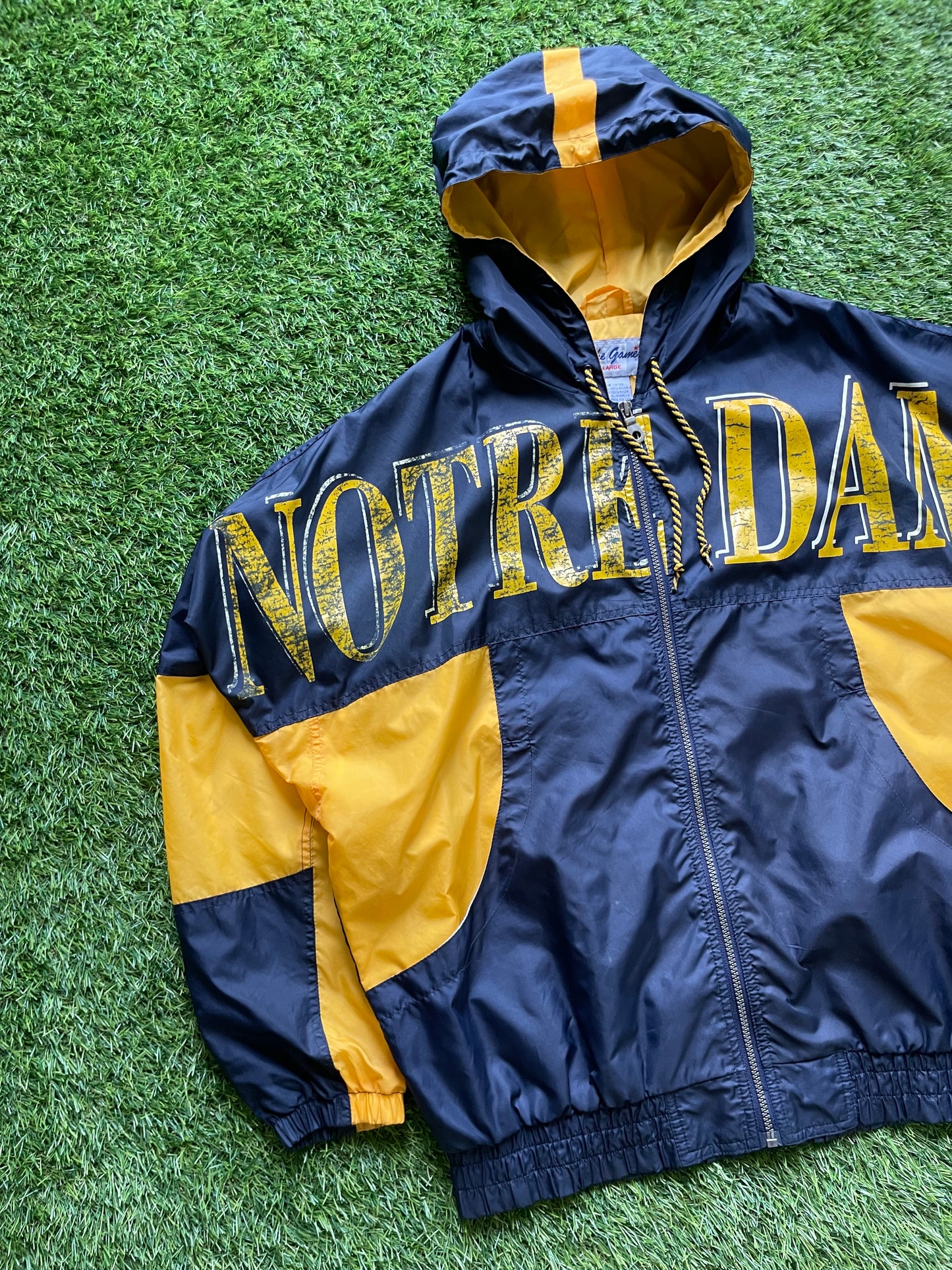 Vintage Notre Dame Spell Out Jacket Large