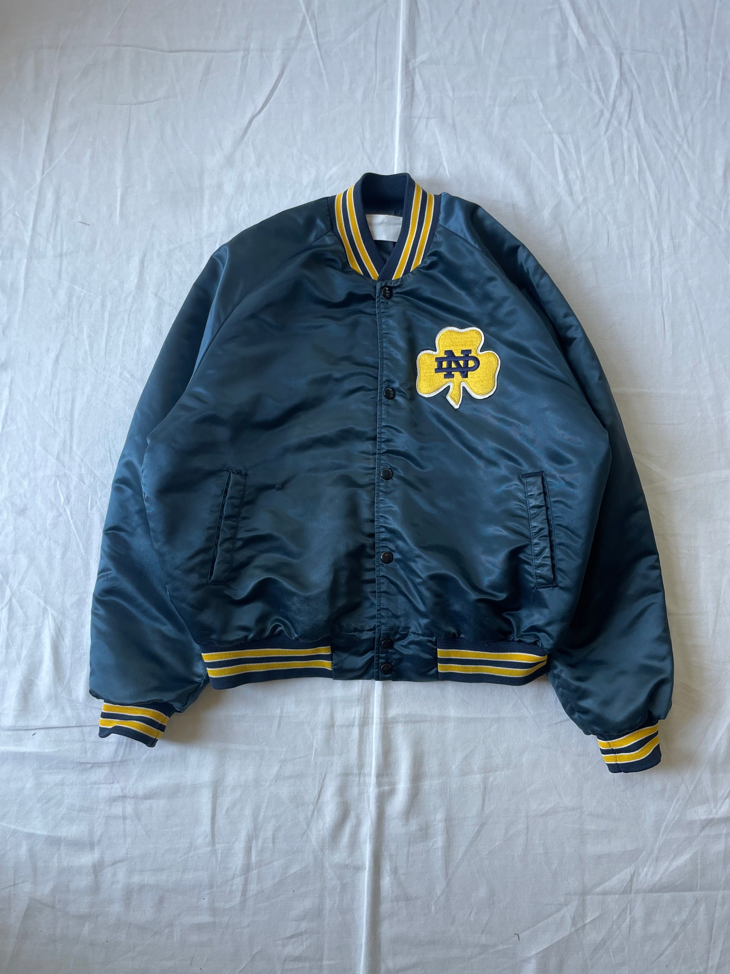 Vintage Notre Dame Satin Jacket Jacket Large