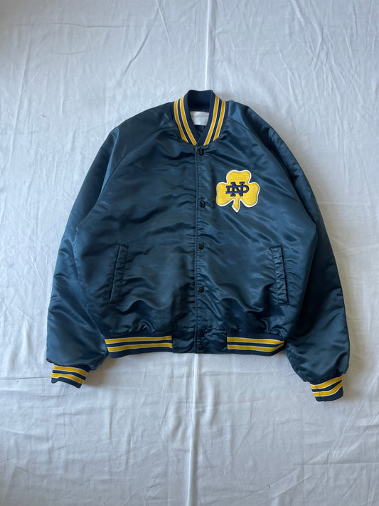 Vintage Notre Dame Satin Jacket Jacket Large