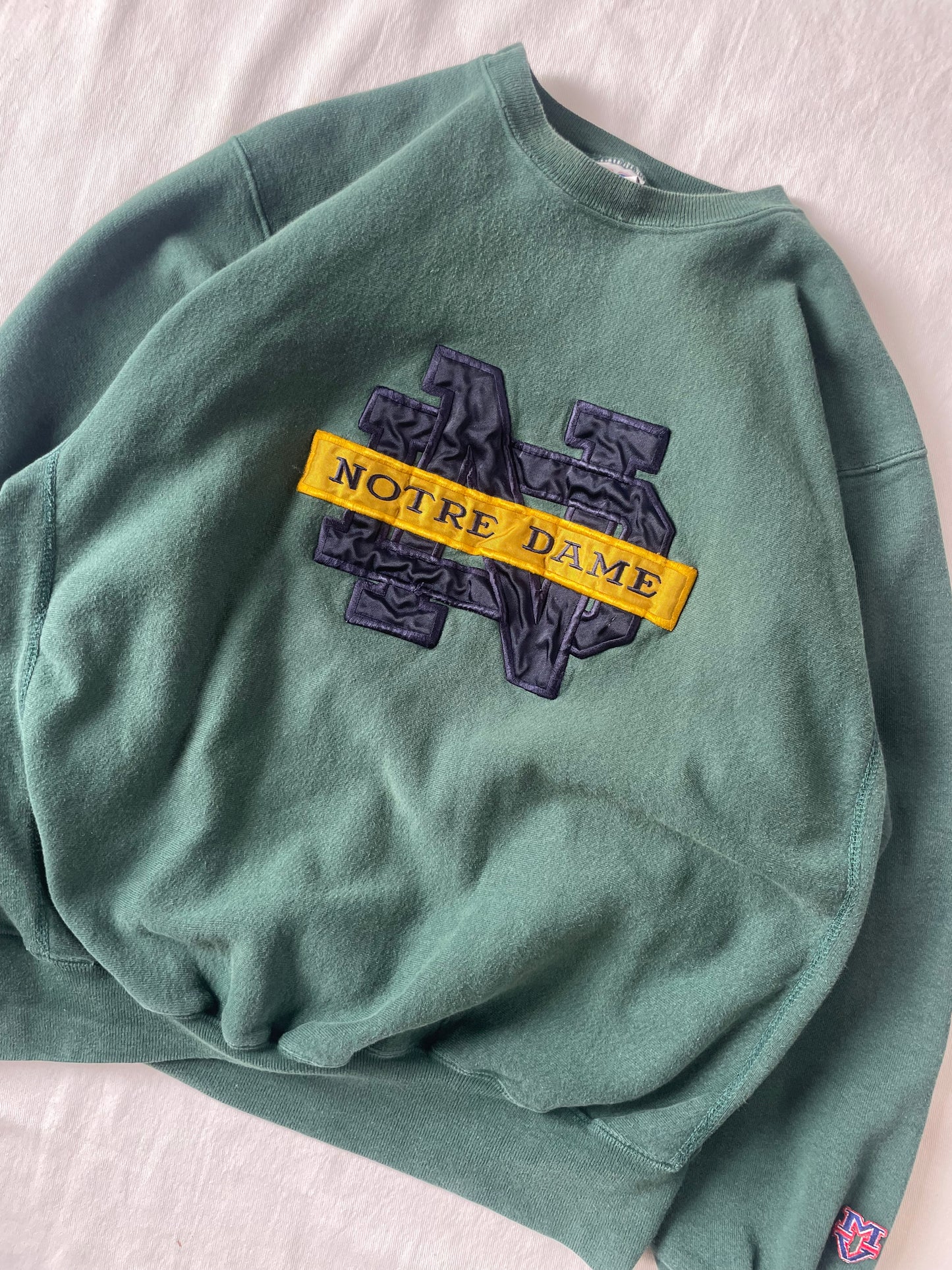 Vintage Notre Dame Green Crewneck XLarge