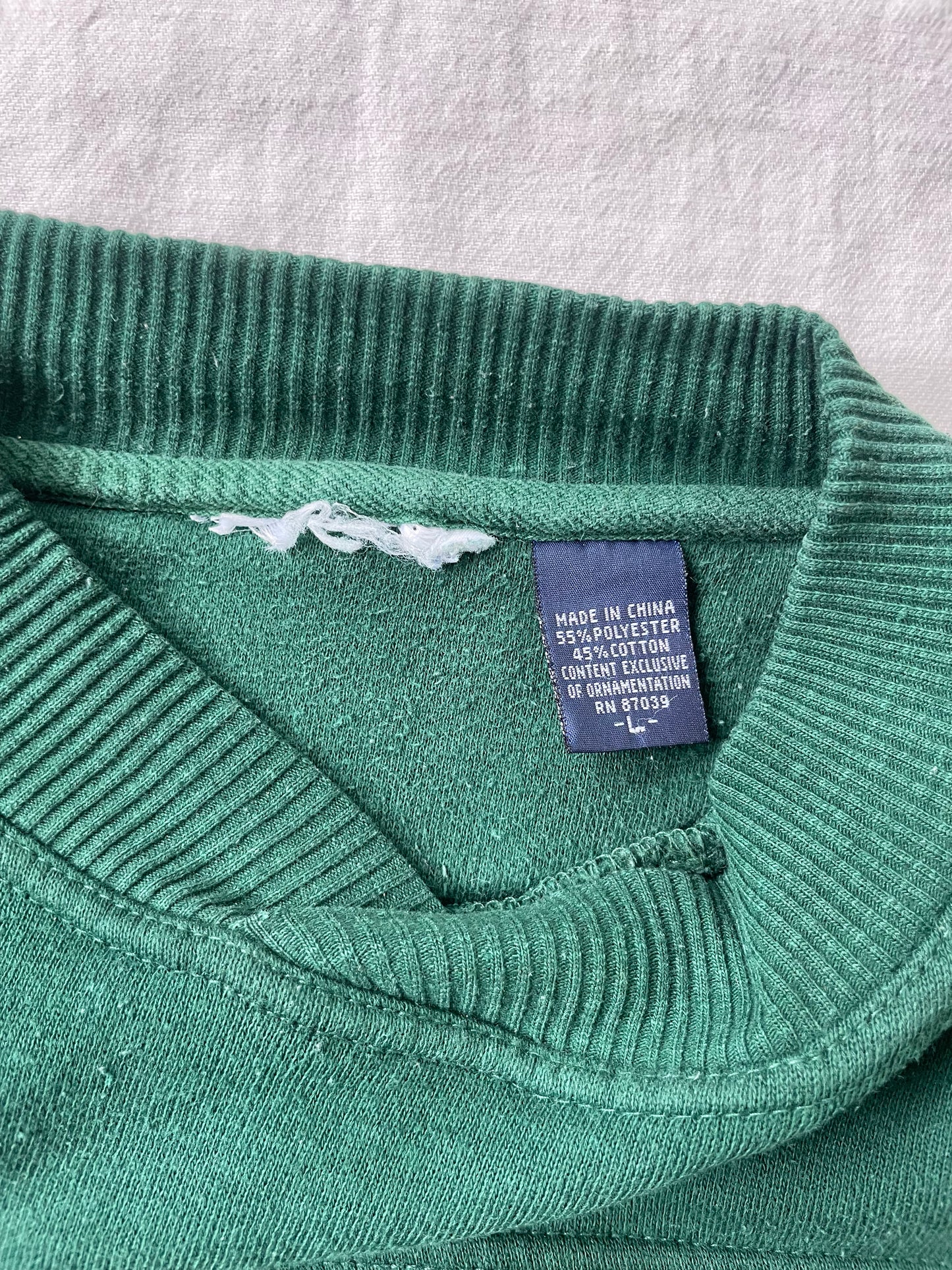 Vintage Notre Dame Green Crewneck Large