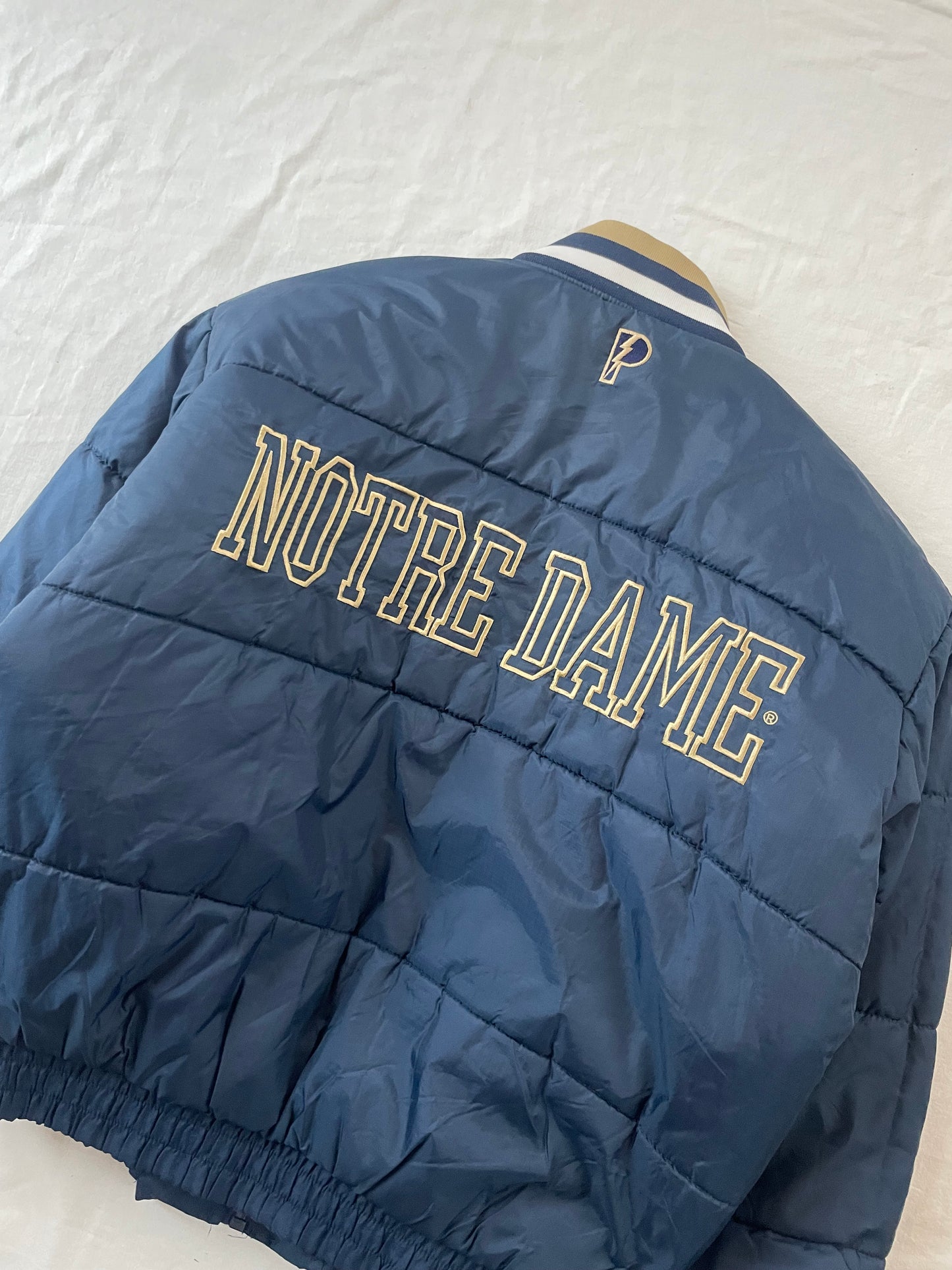 Vintage Notre Dame Reversible Puffer Jacket Large