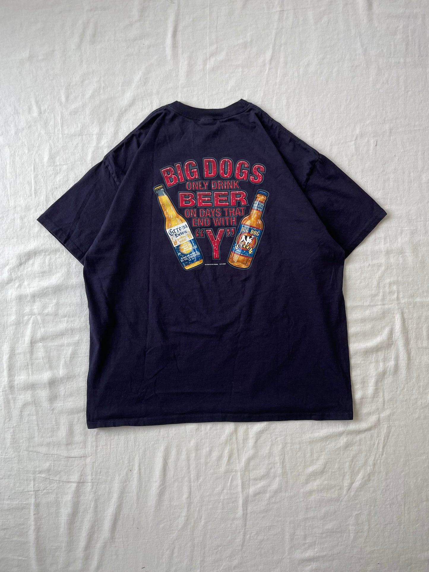 Vintage Big Dogs Only Drink Beer Tee 2XL