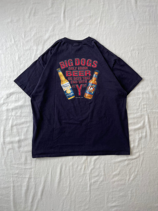 Vintage Big Dogs Only Drink Beer Tee 2XL