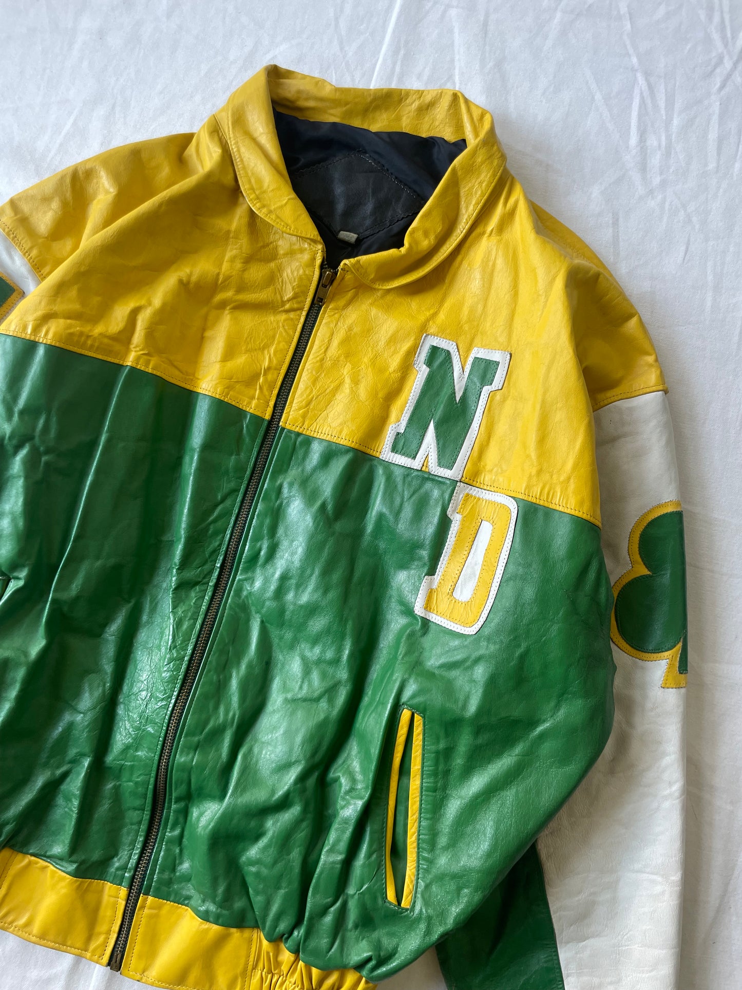 Vintage Notre Dame Fightin Irish Leather Jacket Large