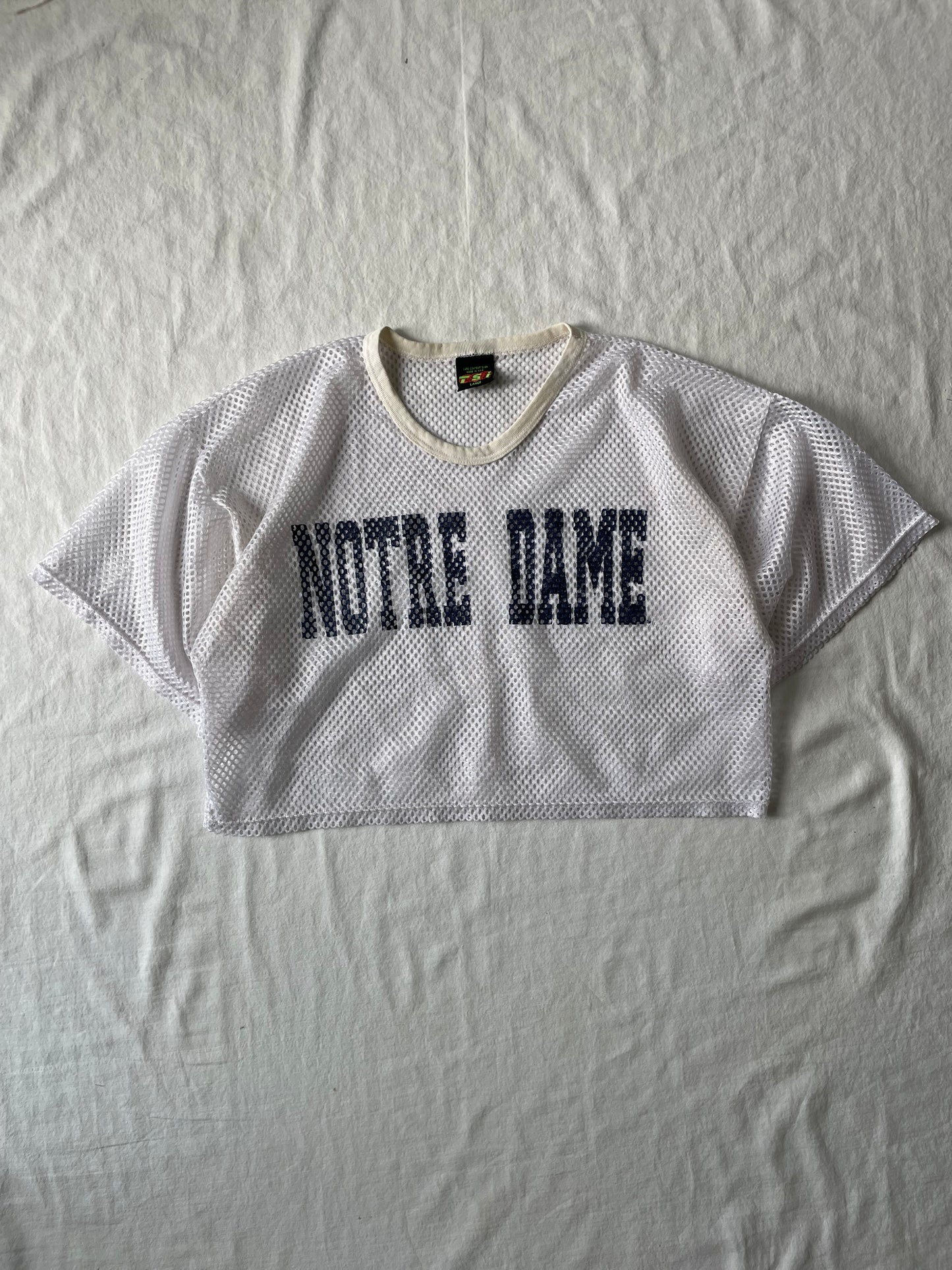 Vintage Notre Dame Cropped Football Jersey Large