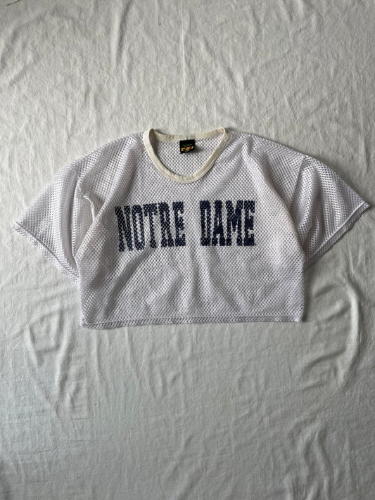 Vintage Notre Dame Cropped Football Jersey Large