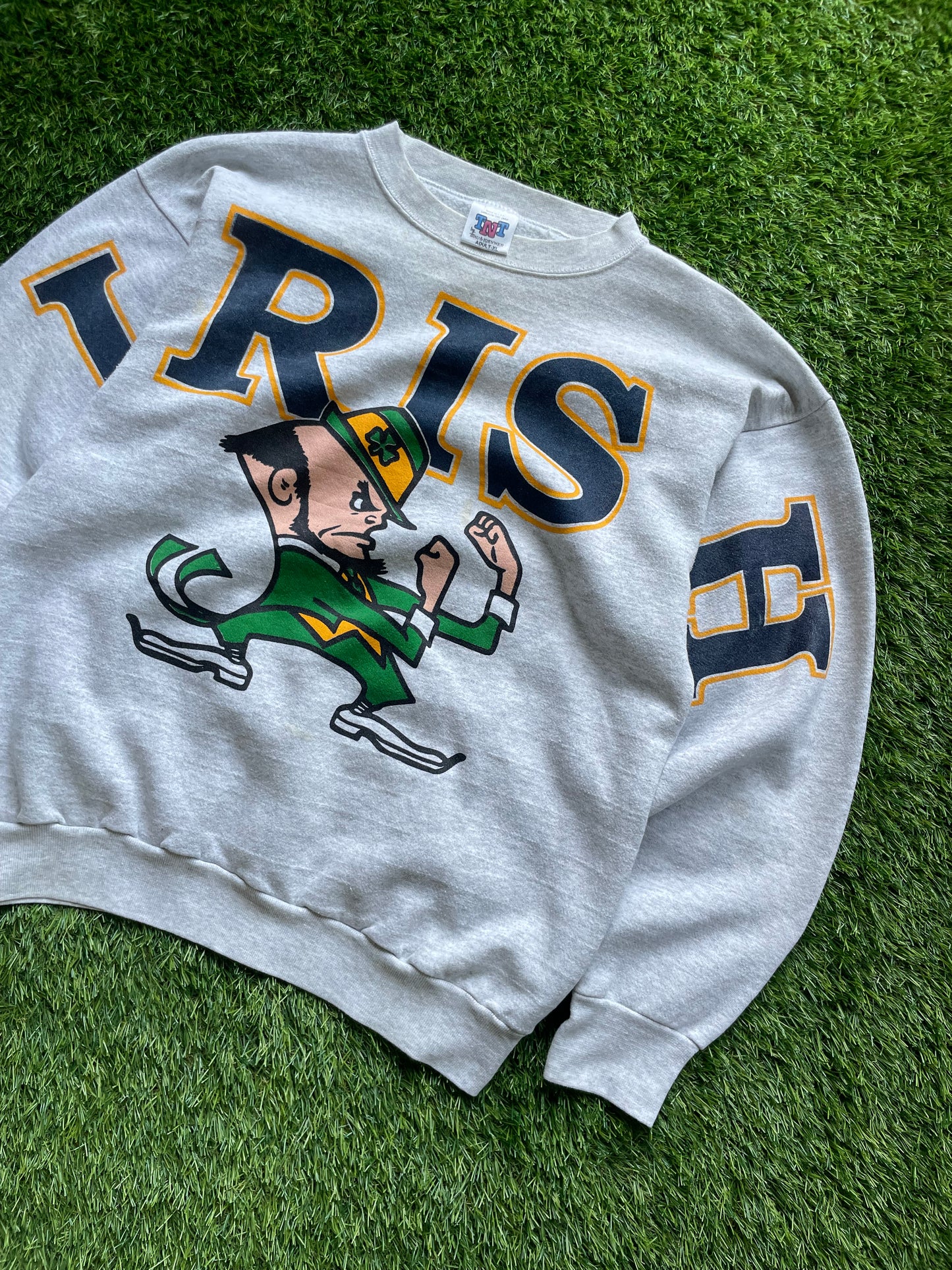 Vintage Notre Dame Irish Spell Out Crewneck Sweatshirt Large/XLarge