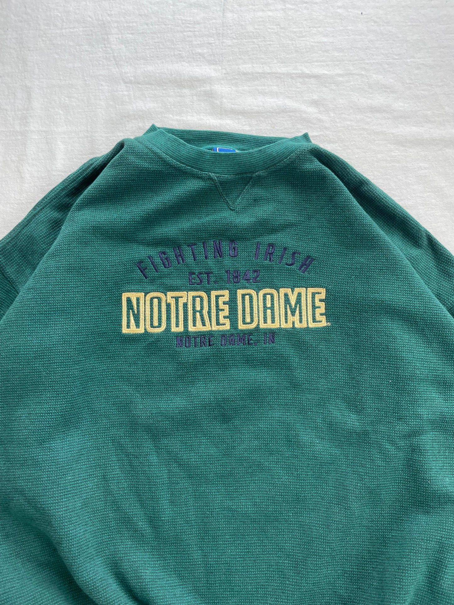 Vintage Notre Dame Green Crewneck 2XL