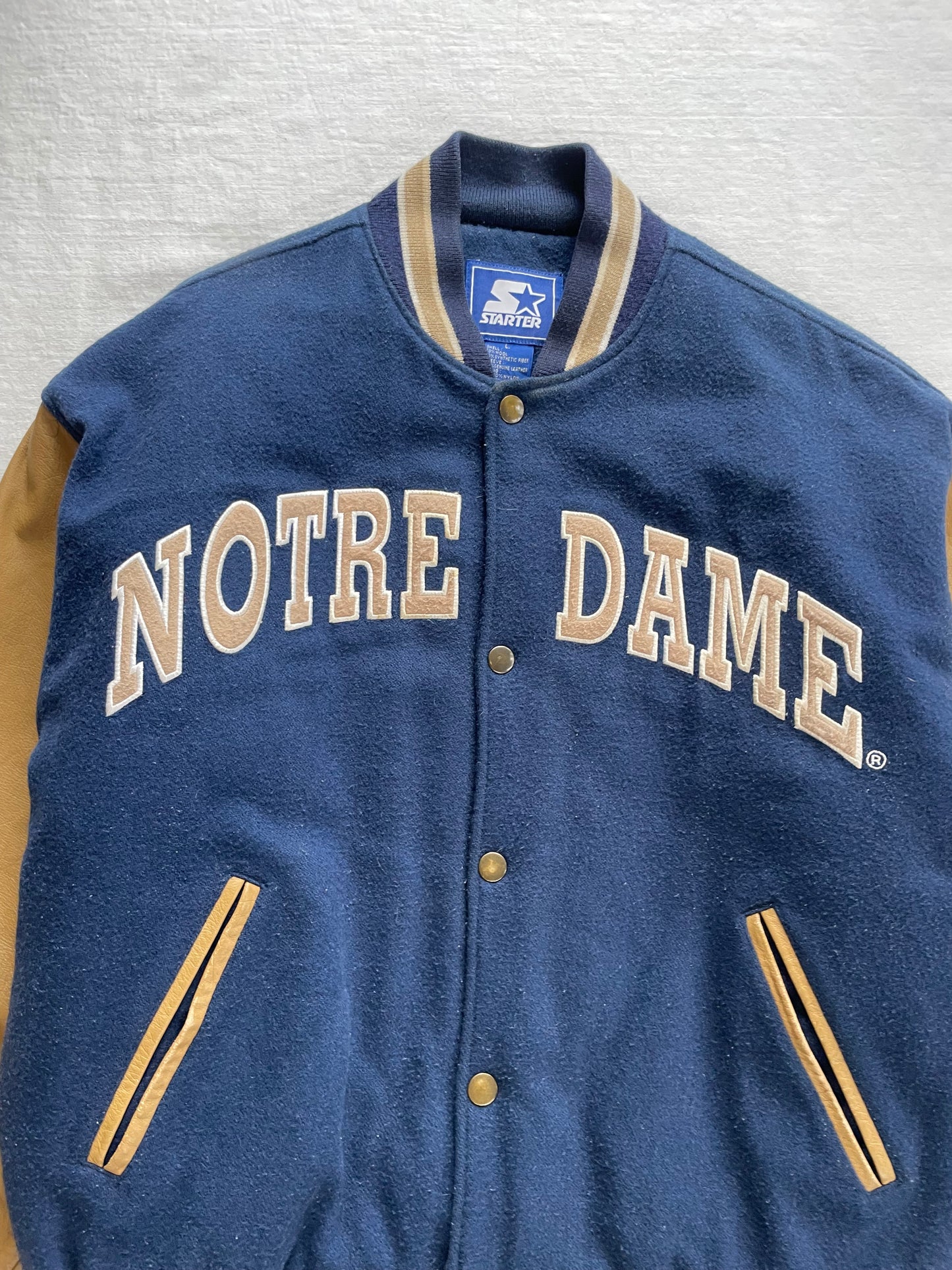 Vintage Notre Dame Varsity Jacket Large