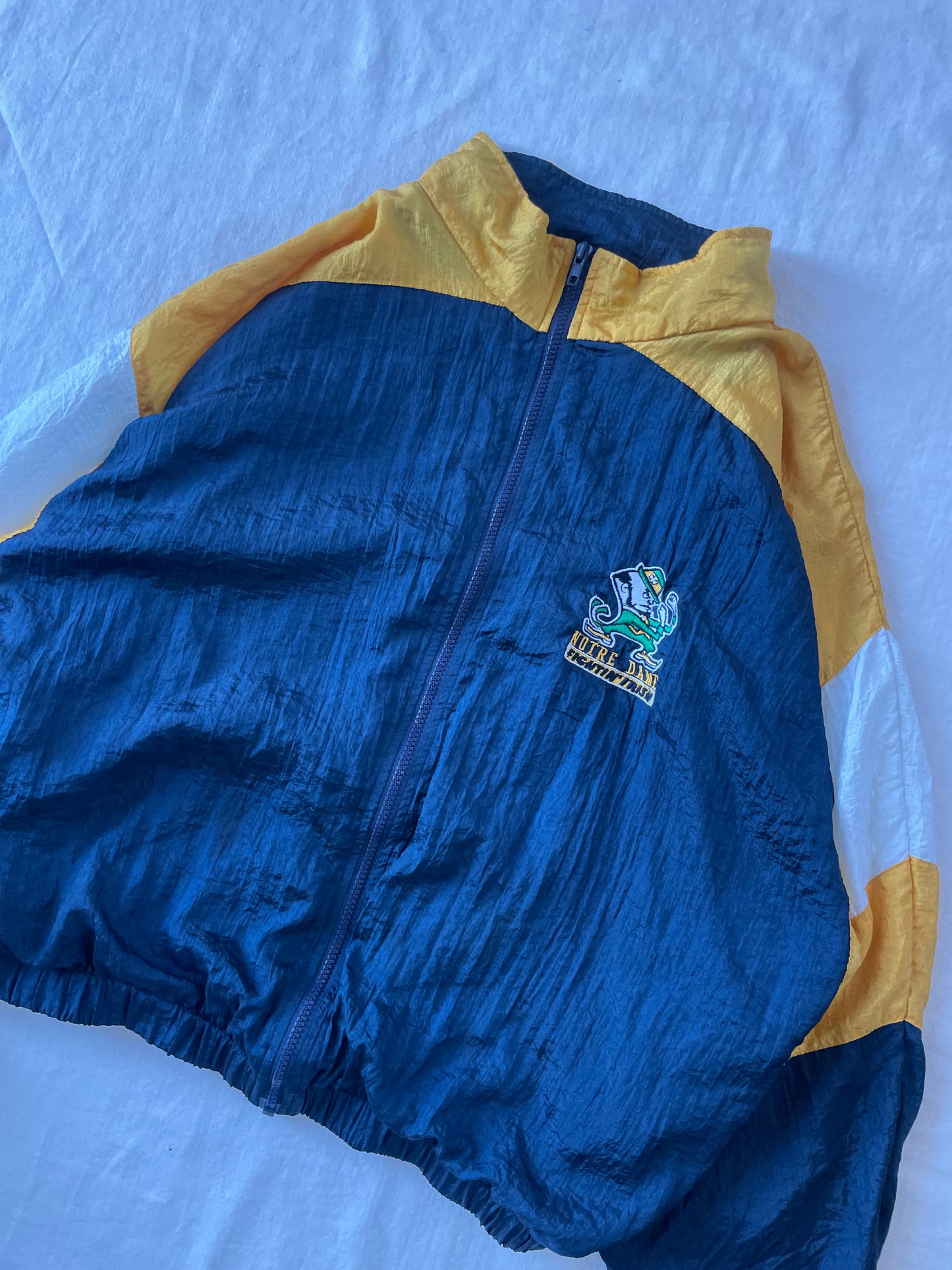Vintage Notre Dame Windbreaker Jacket Large