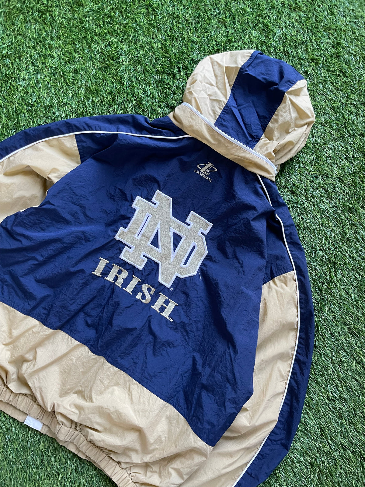 Vintage Notre Dame Irish Windbreaker Jacket Large