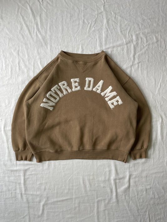 Vintage Notre Dame Mocha Brown Crewneck XLarge