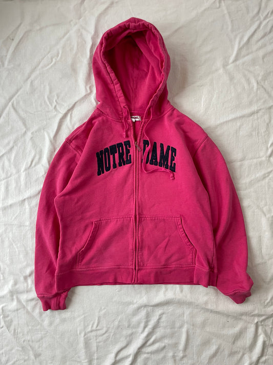 Vintage Notre Dame Pink Zip Up Hoodie Women’s Medium