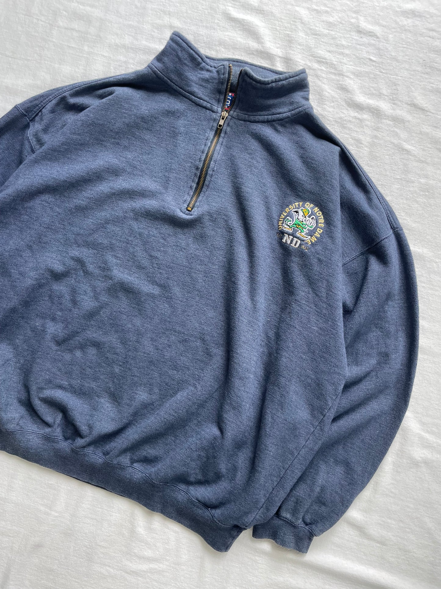 Vintage Notre Dame Quarter Zip Sweatshirt XLarge