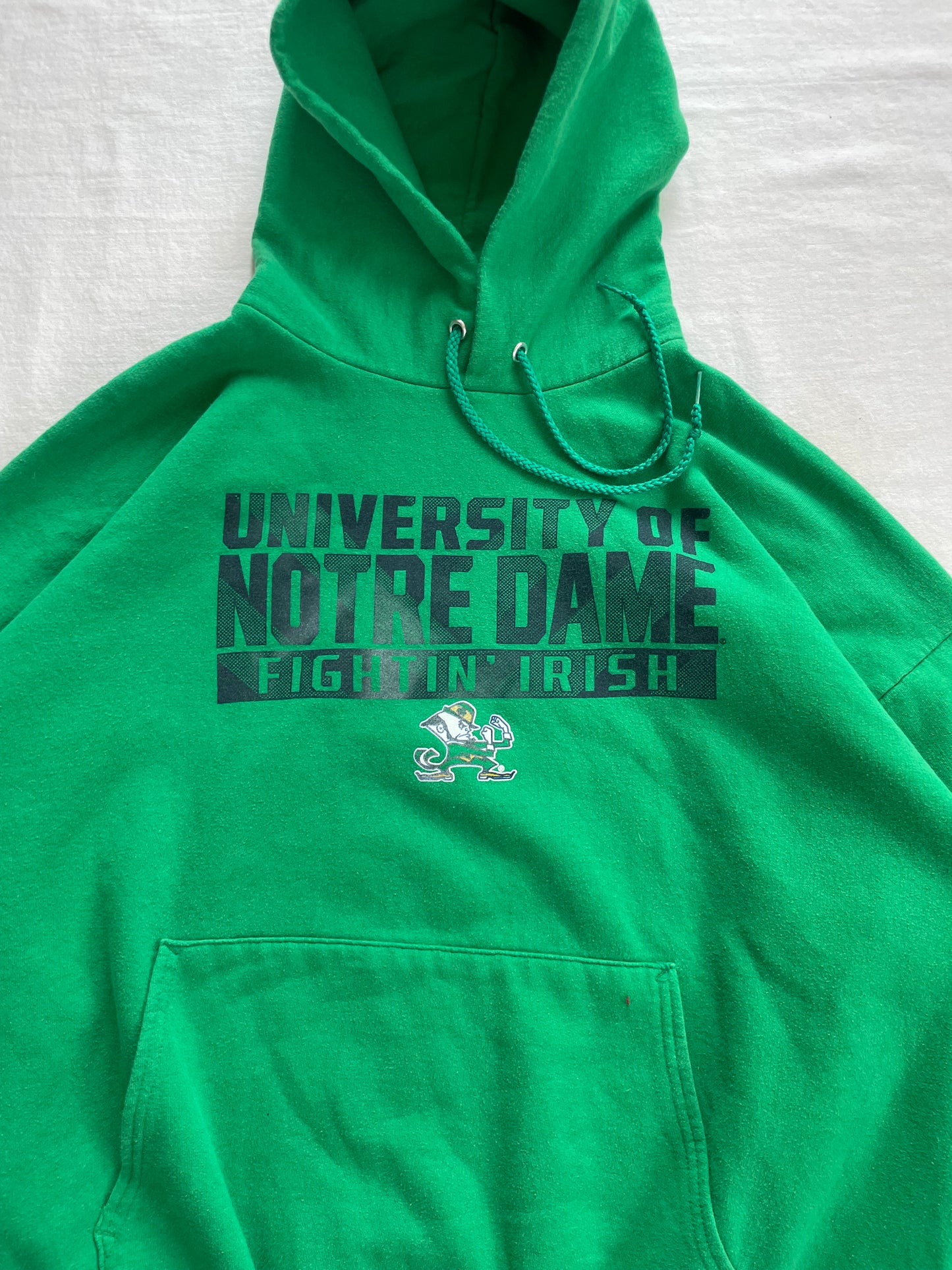 Vintage Notre Dame Green Hoodie XLarge/2XL