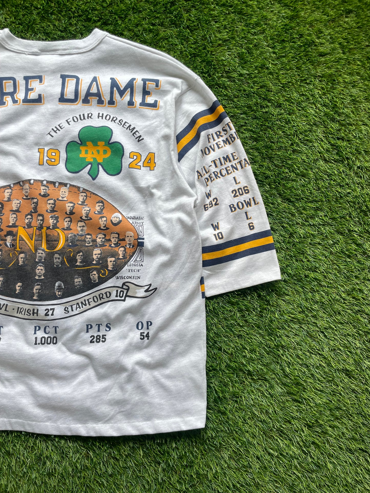 Vintage Notre Dame Football National Championship 3/4 Quarter Shirt XLarge