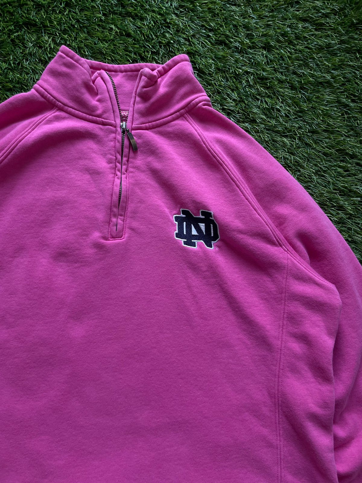 Vintage Notre Dame Pink Quarter Zip Sweatshirt Women’s Large