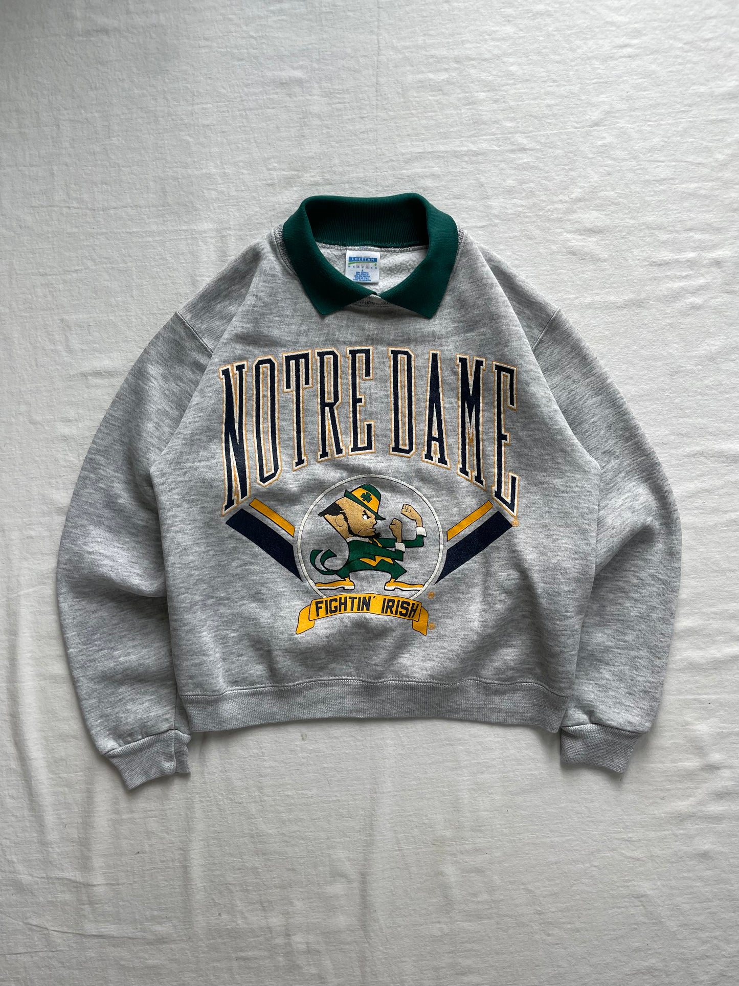 Vintage Notre Dame Rugby Polo Sweatshirt Small