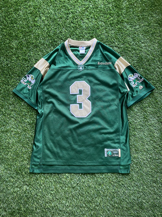 Vintage Notre Dame Green #3 Football Jersey Large/XLarge