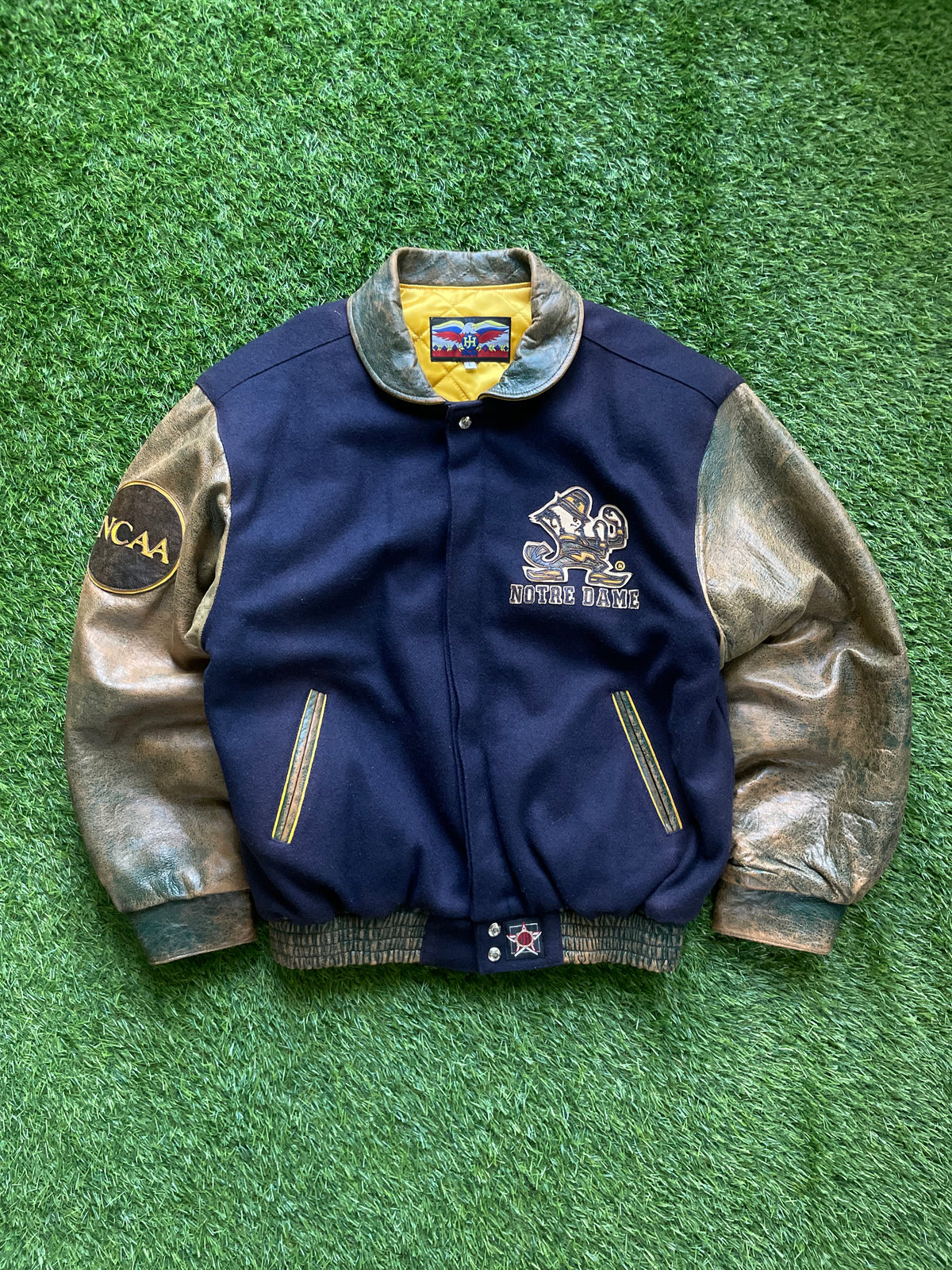 Vintage Notre Dame Fighting Irish Leather Varsity Jacket Large/XLarge