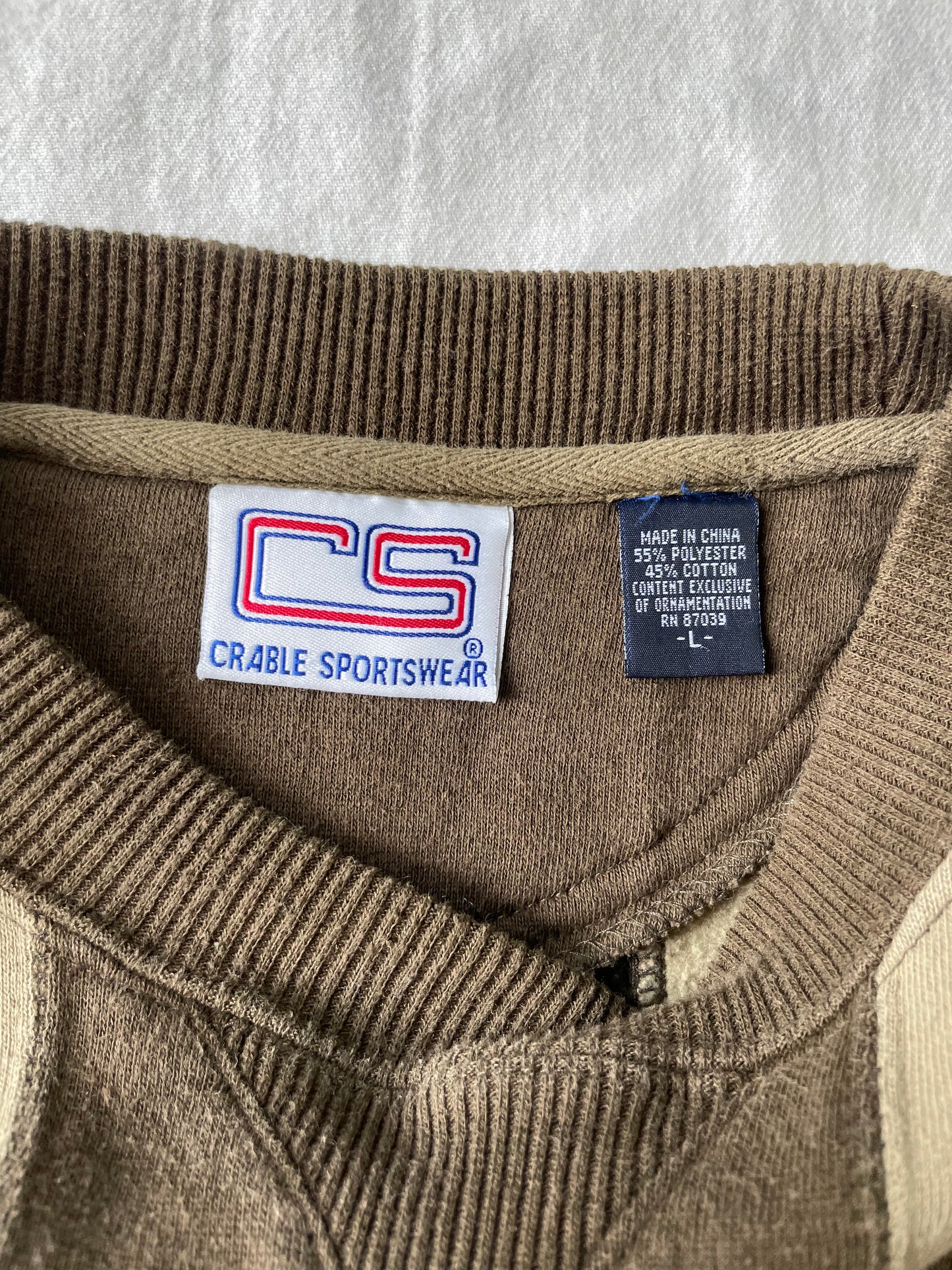Vintage Notre Dame Striped Crewneck Large