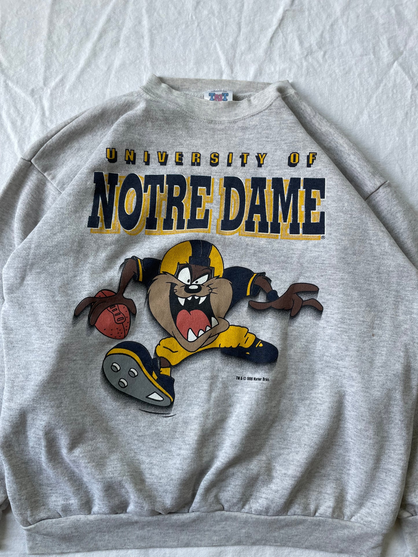 Vintage Notre Dame Taz Football Crewneck XLarge