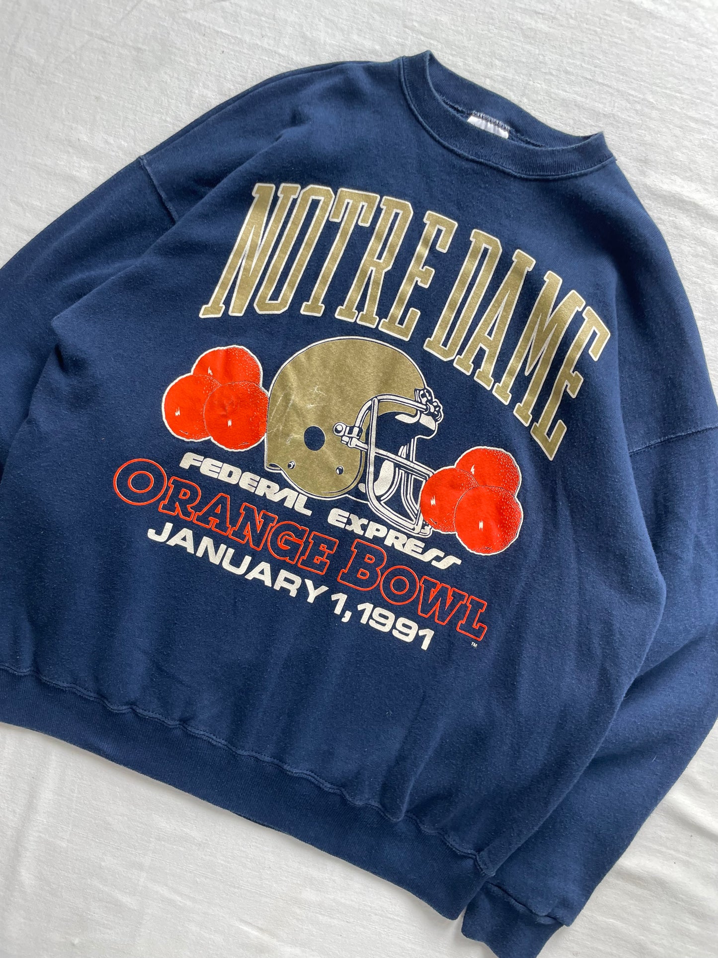 Vintage 1991 Notre Dame Orange Bowl Crewneck Large/XLarge