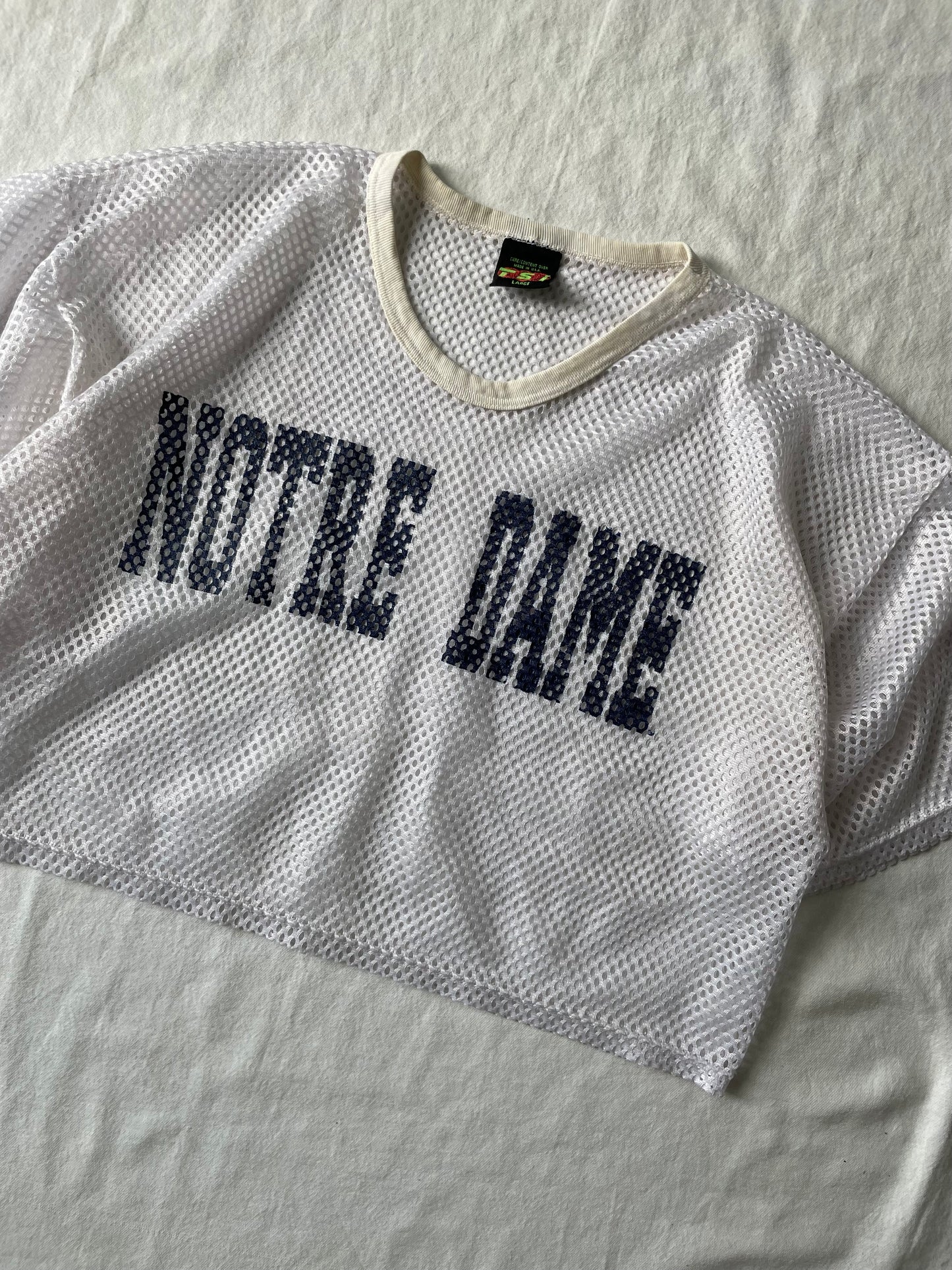 Vintage Notre Dame Cropped Football Jersey Large