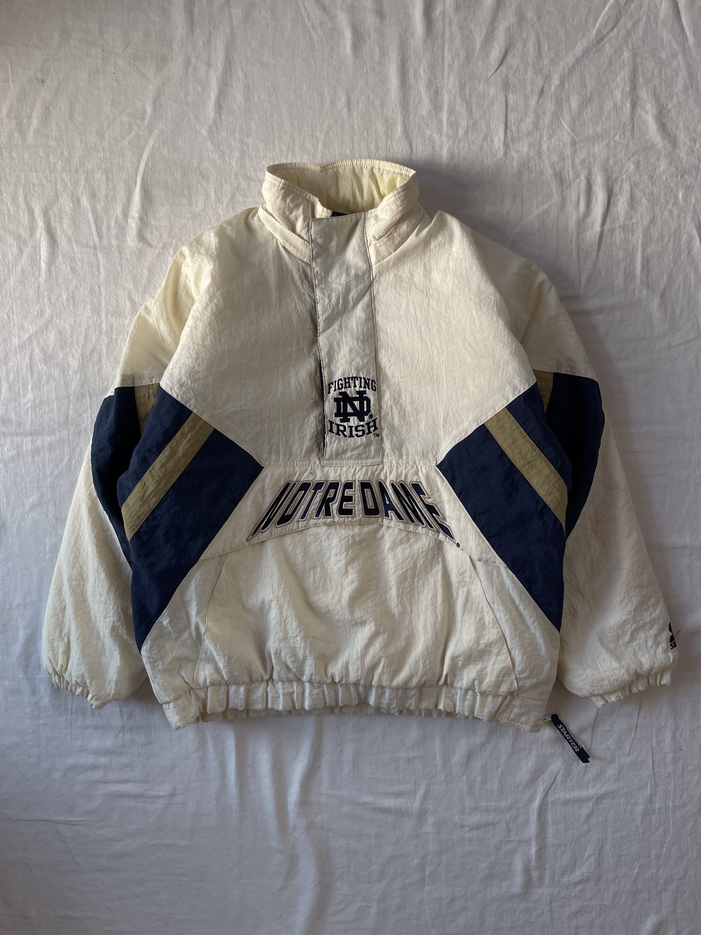 Vintage Notre Dame Starter Puffer Jacket Large