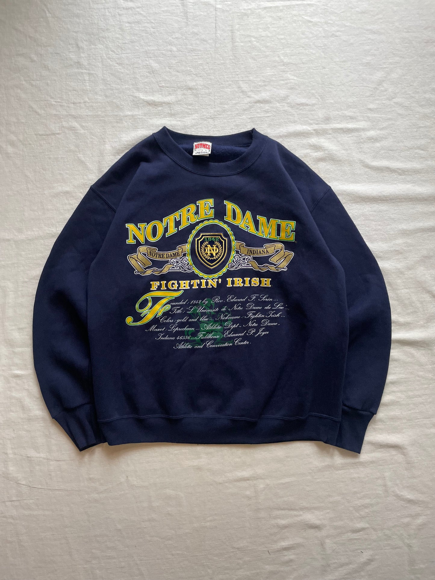 Vintage Notre Dame Crewneck Sweatshirt Large