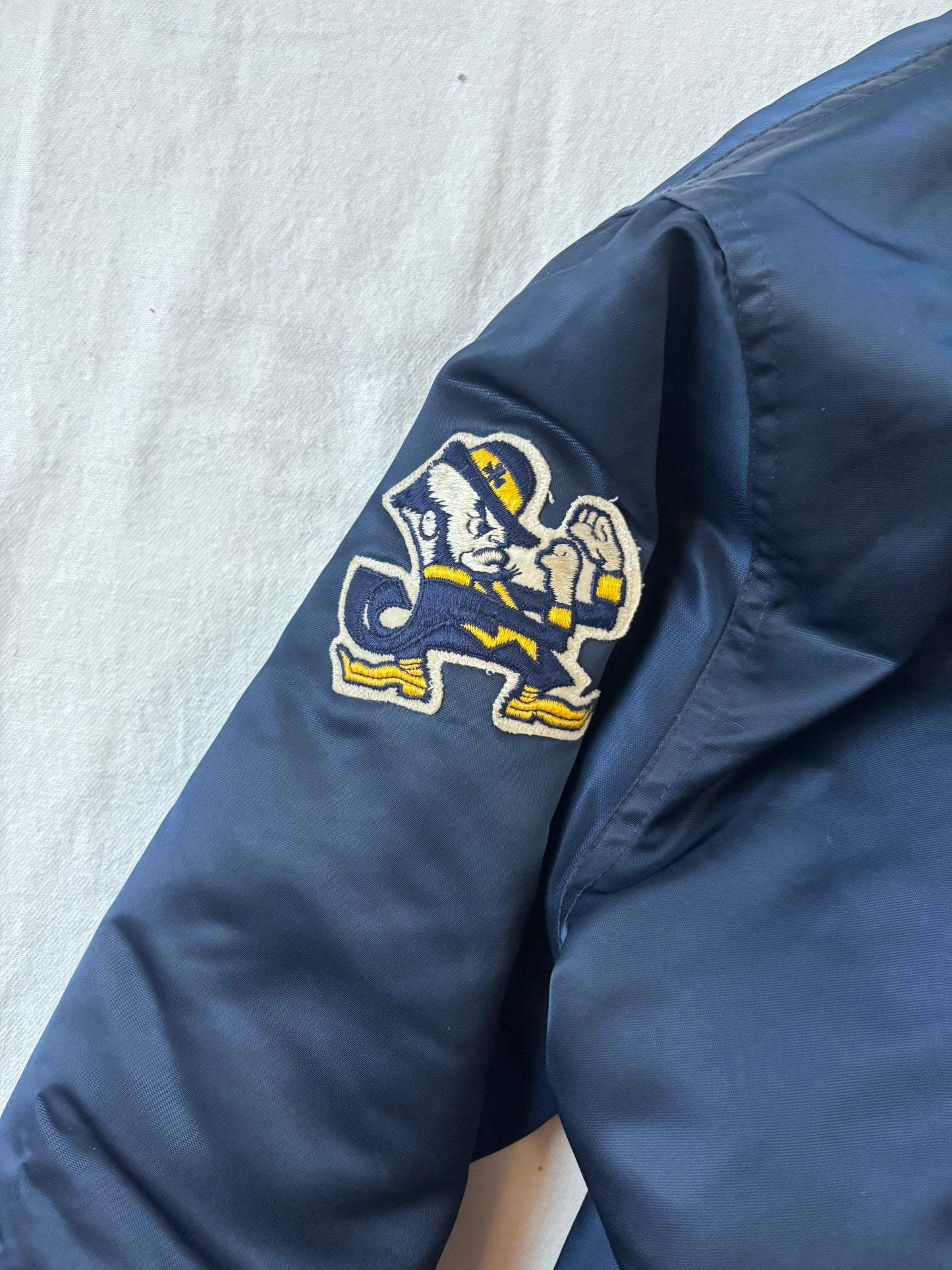 Vintage Notre Dame Satin Jacket #24 Medium