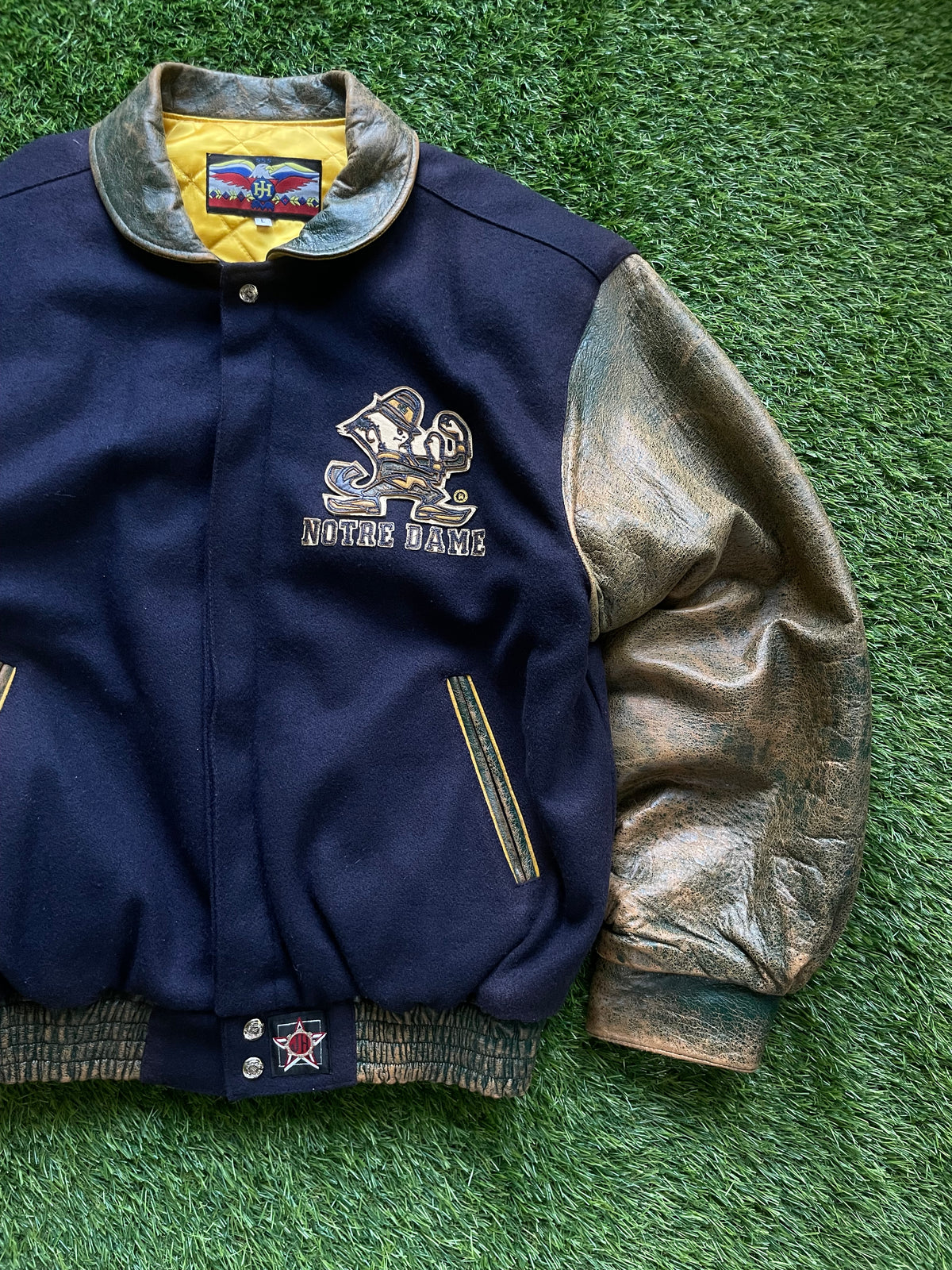 Vintage Notre Dame Fighting Irish Leather Varsity Jacket Large/XLarge
