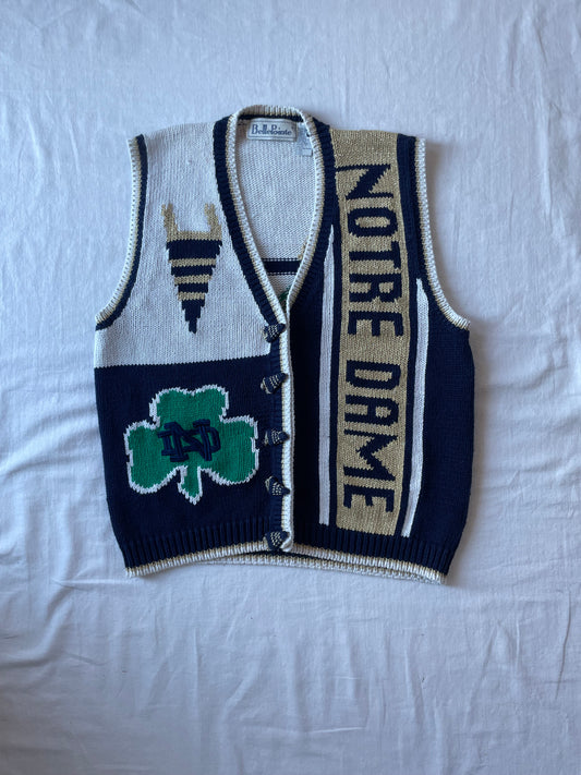 Vintage Notre Dame Sweater Vest XLarge