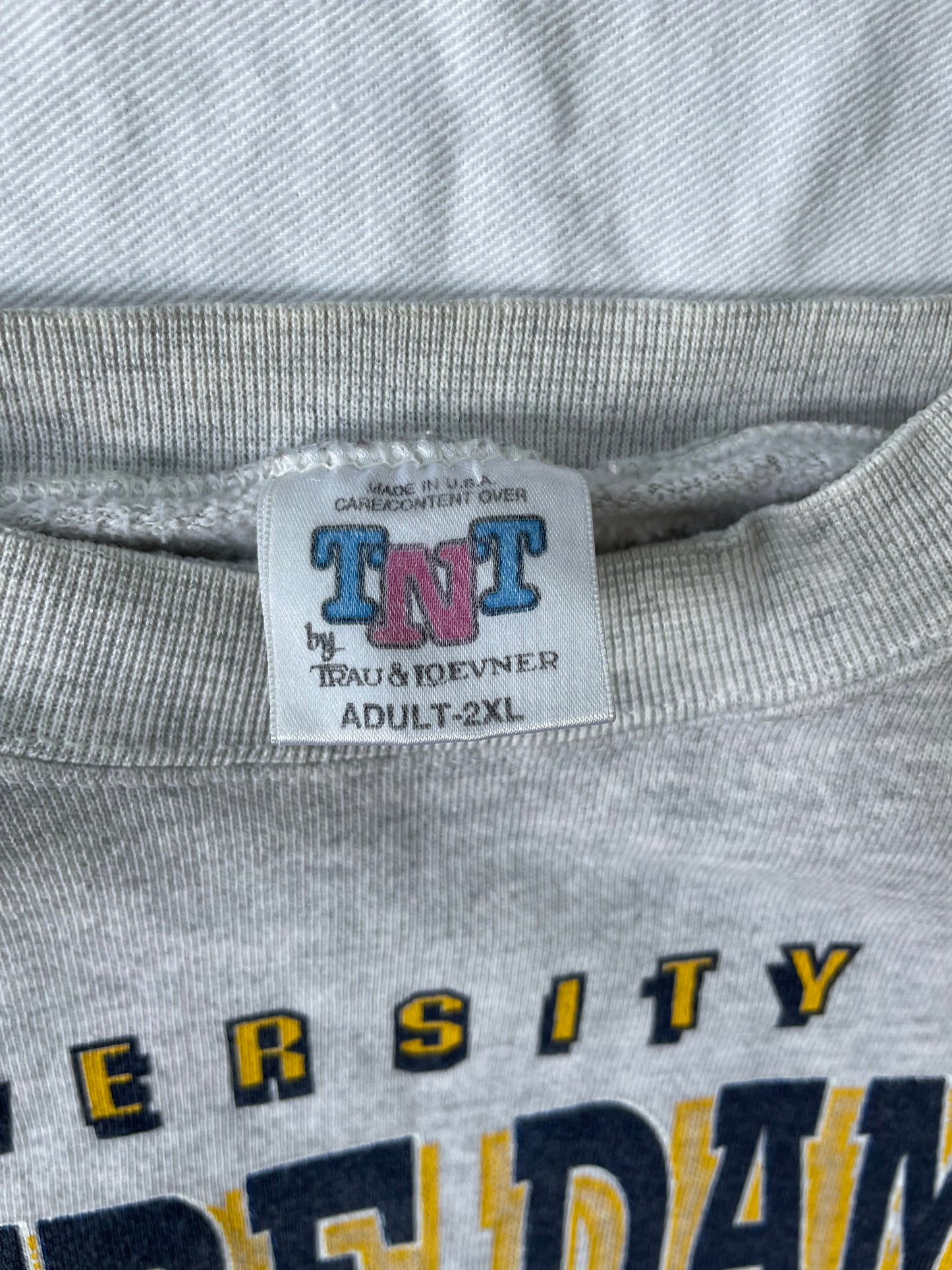 Vintage Notre Dame Taz Football Crewneck XLarge