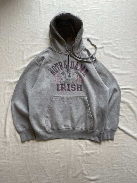 Vintage Notre Dame Quarter Zip Hoodie Large