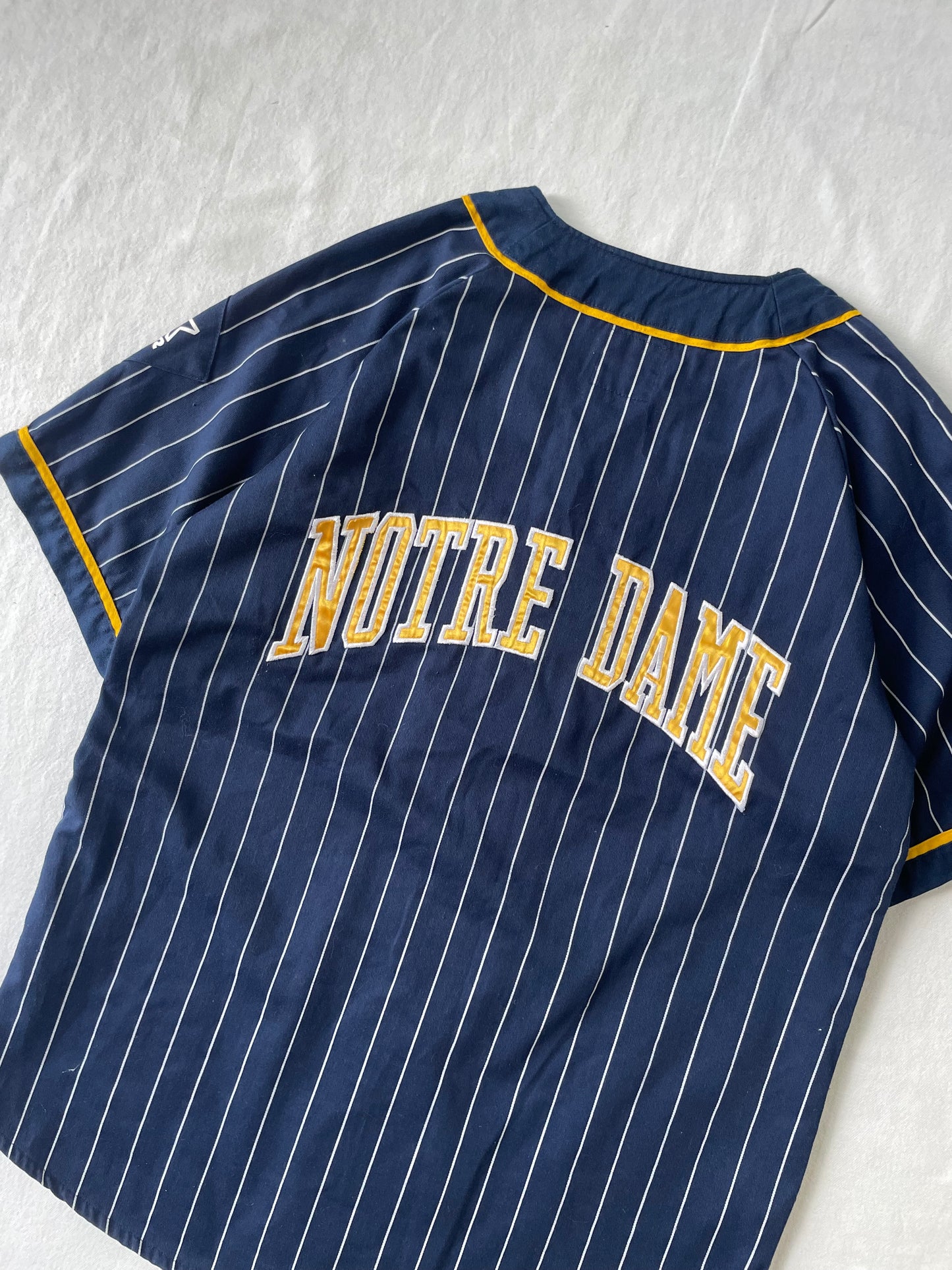 Vintage Notre Dame Pinstripe Baseball Jersey Medium